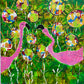 "Pink Flamingos in the Green" - original artwork by Miranda Day