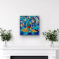 "Gold Flamingos Under the Planets" - original artwork by Miranda Day